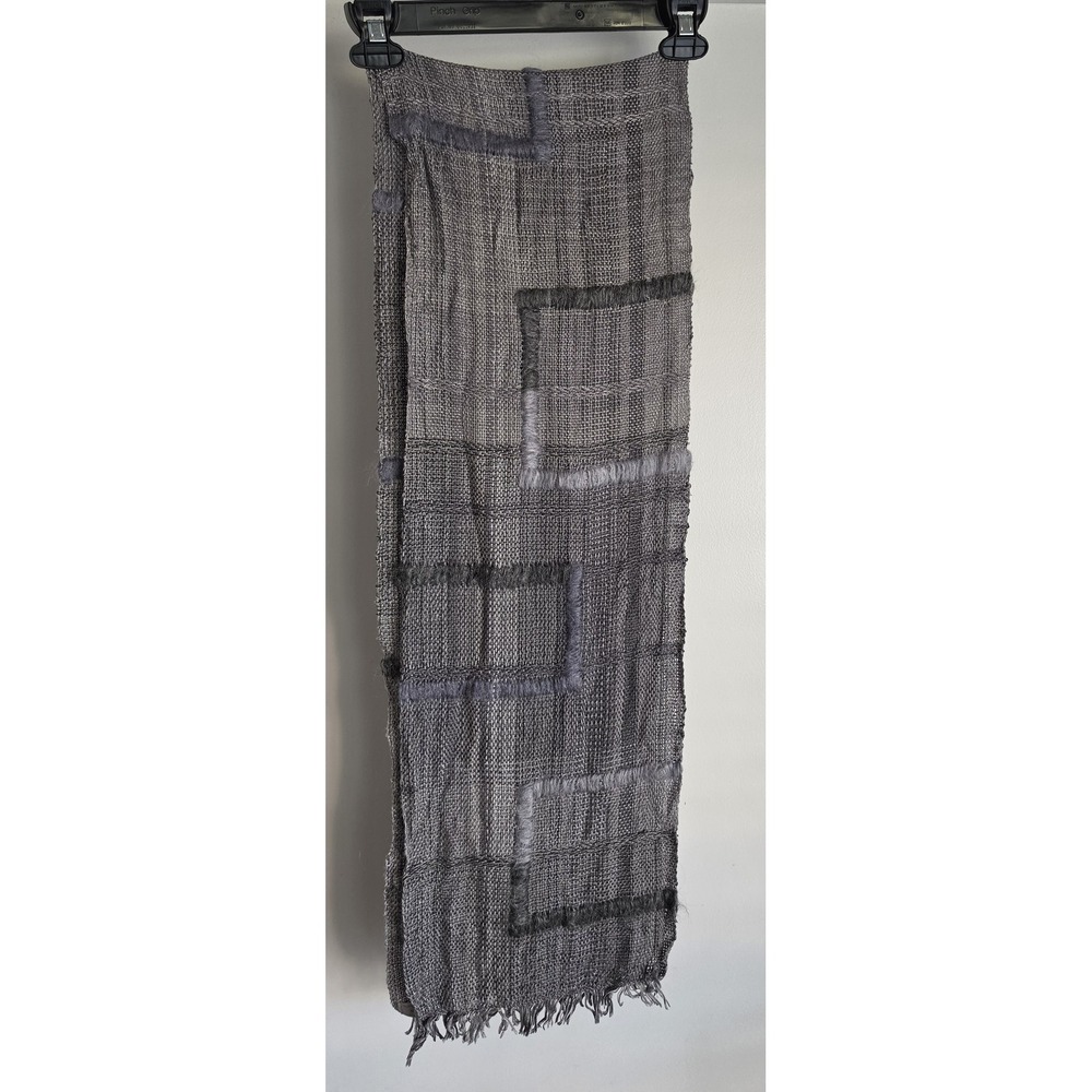 Michael Radyk Grey Scarf Wrap Shawl Minimalist Unisex Rectangle Artisan
